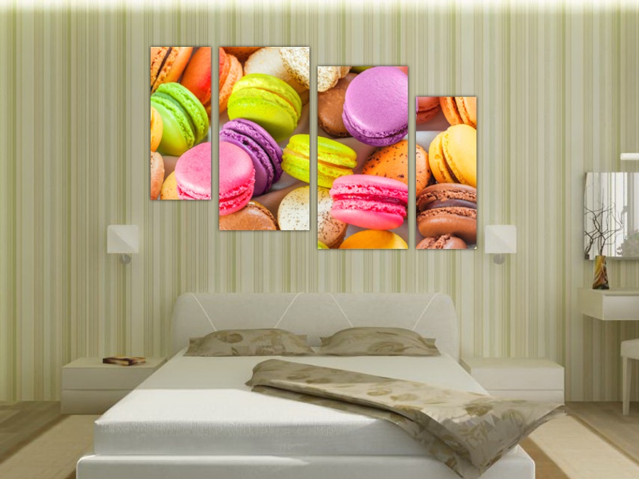 Разноцветные макарон | Спальная комната