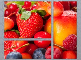 Яркие сочные фрукты и ягоды