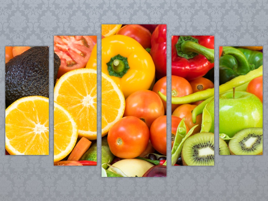 Вкусные фрукты и овощи полный размер