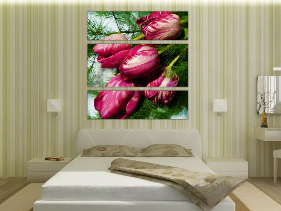 Мраморные тюльпаны | Спальная комната
