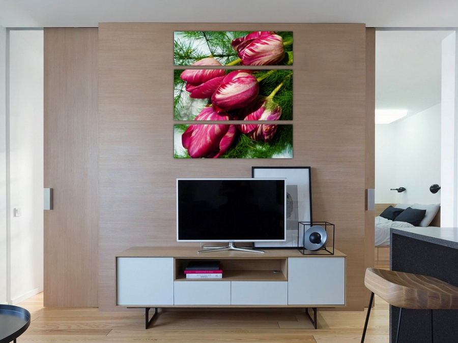 Мраморные тюльпаны | Гостинная комната