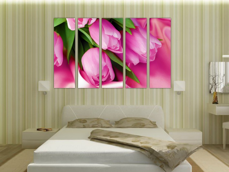 Розовые тюльпаны | Спальная комната